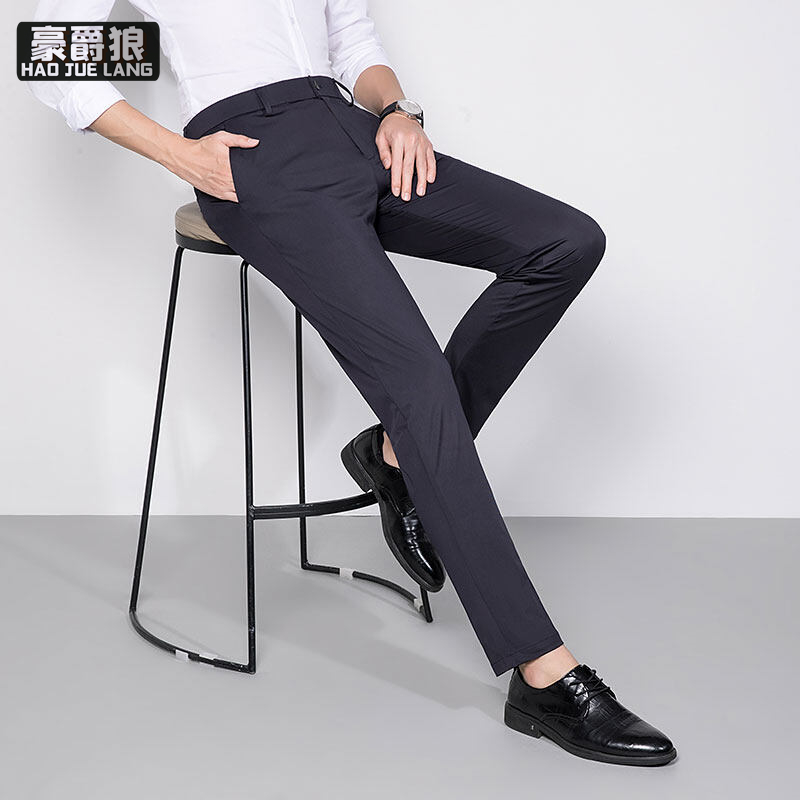 11676287.新款男士商务休闲裤男夏季薄款抗皱西裤直筒长裤子男