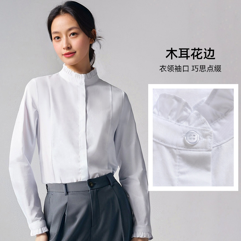 11680944.七玻威春秋上新女款韩版立领职业装气质慵懒纯色衬衫【七玻威女装1】