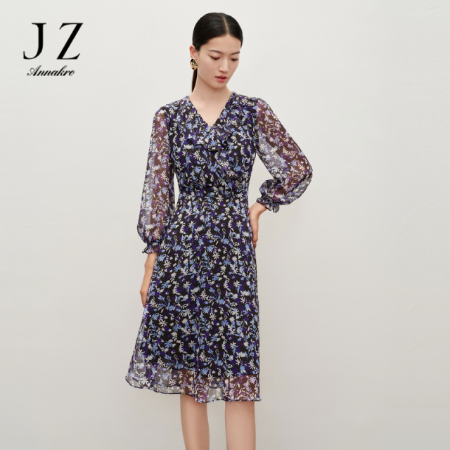 11694803.【草目系列】玖姿安娜蔻碎花罗曼史法式连衣裙女2024秋季新款