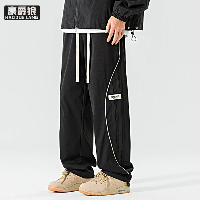 11693901.新款潮牌都市潮流痞帅街头潮男百搭宽松直筒休闲运动长裤