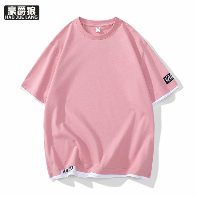 11693940.夏季青少年男士纯棉圆领短袖T恤ins潮宽松休闲体恤衫