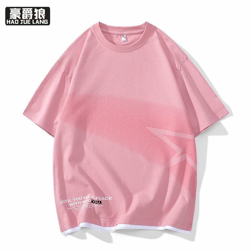 11693898.新款短袖t恤男士潮流纯棉半袖上衣服夏季ins潮牌百搭冰丝体恤