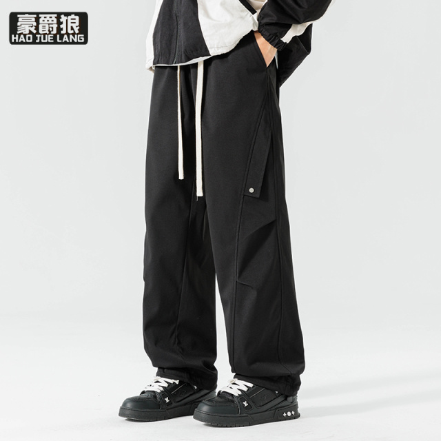 11693900.直筒休闲裤男春秋季宽松运动裤子美式潮牌百搭青少年男生伞兵长裤