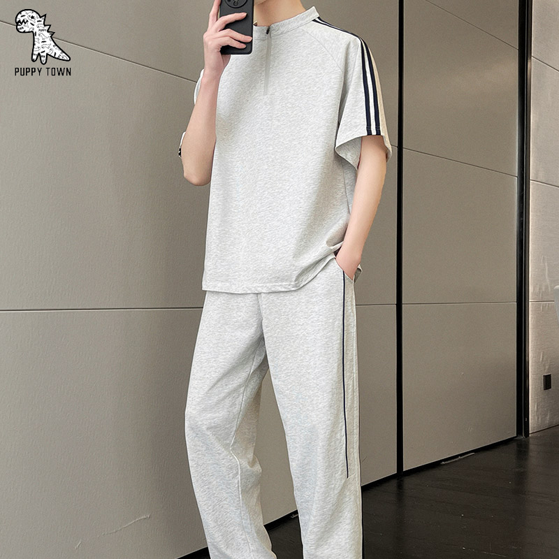 11713973.短袖t恤男潮牌运动套装