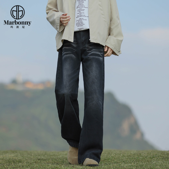 11710879.玛波尼春夏主推青少年大童男士休闲宽松直筒阔腿牛仔裤