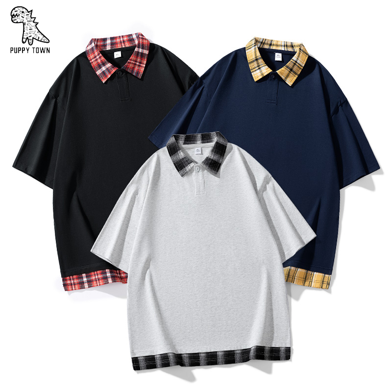 11713930.重磅POLO衫短袖男夏季翻领休闲宽松T恤潮