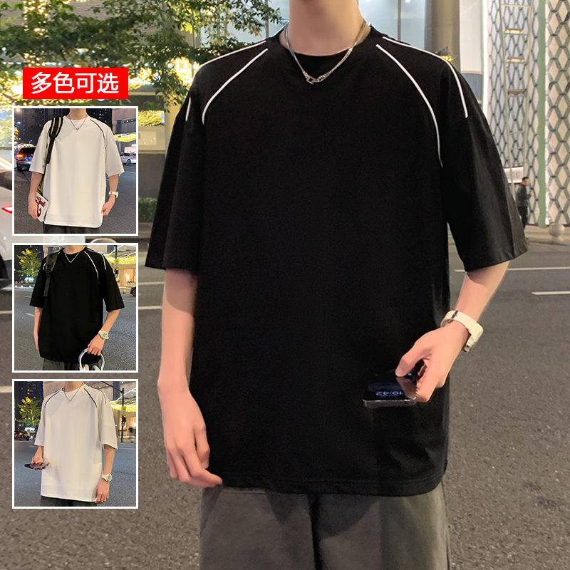 11717388.衣仕梵夏季新款男款线条简约运动潮流百搭短袖T恤【衣仕梵男装XJ】