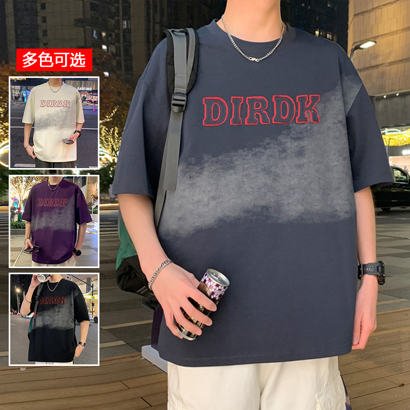 11714094.衣仕梵夏季新款男款潮流复古风字母百搭短袖T恤【衣仕梵男装XJ】