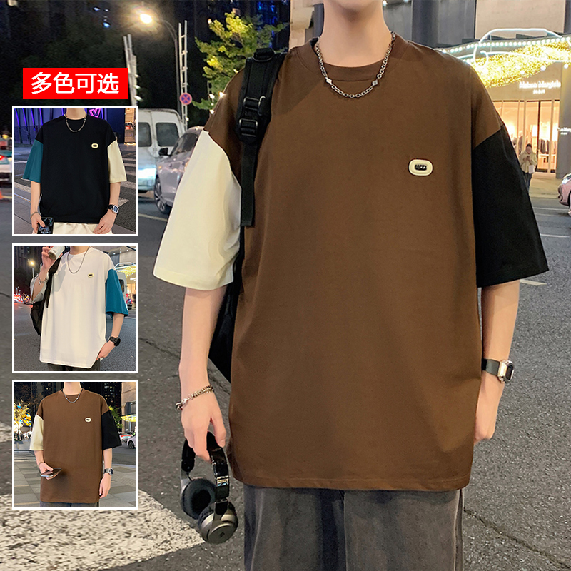 11714082.衣仕梵夏季新款男款撞色设计潮流百搭短袖T恤【衣仕梵男装XJ】
