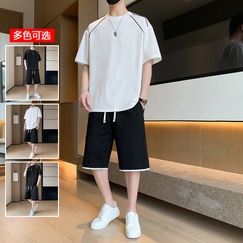 11714101.衣仕梵夏季新款男款简约短袖休闲运动套装【衣仕梵男装XJ】