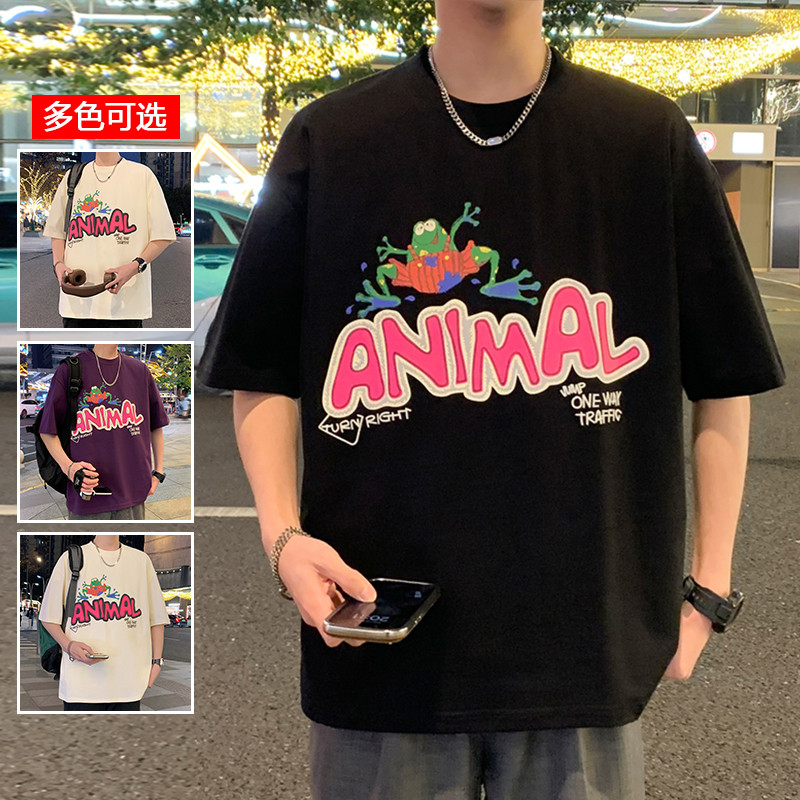11714107.衣仕梵夏季新款男款潮牌涂鸦字母套头短袖T恤【衣仕梵男装XJ】