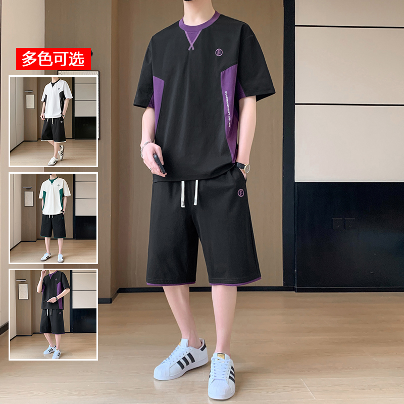 11714080.衣仕梵夏季新款男款设计感短袖休闲运动套装【衣仕梵男装XJ】