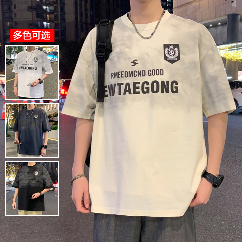 11714076.衣仕梵夏季新款男款潮牌美式字母百搭圆领短袖T恤【衣仕梵男装XJ】