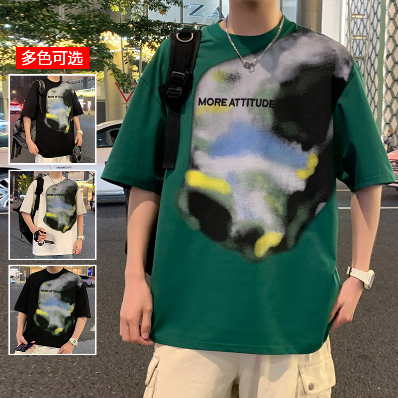 11714089.衣仕梵夏季新款男款潮流复古涂鸦百搭短袖T恤【衣仕梵男装XJ】