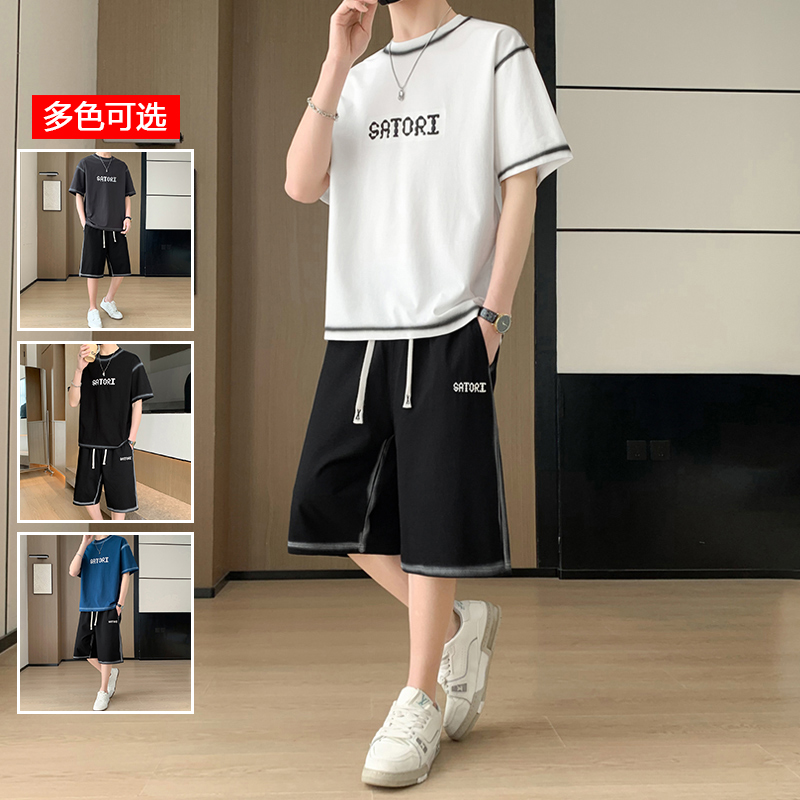 11714108.衣仕梵夏季新款男款短袖短裤休闲运动套装【衣仕梵男装XJ】