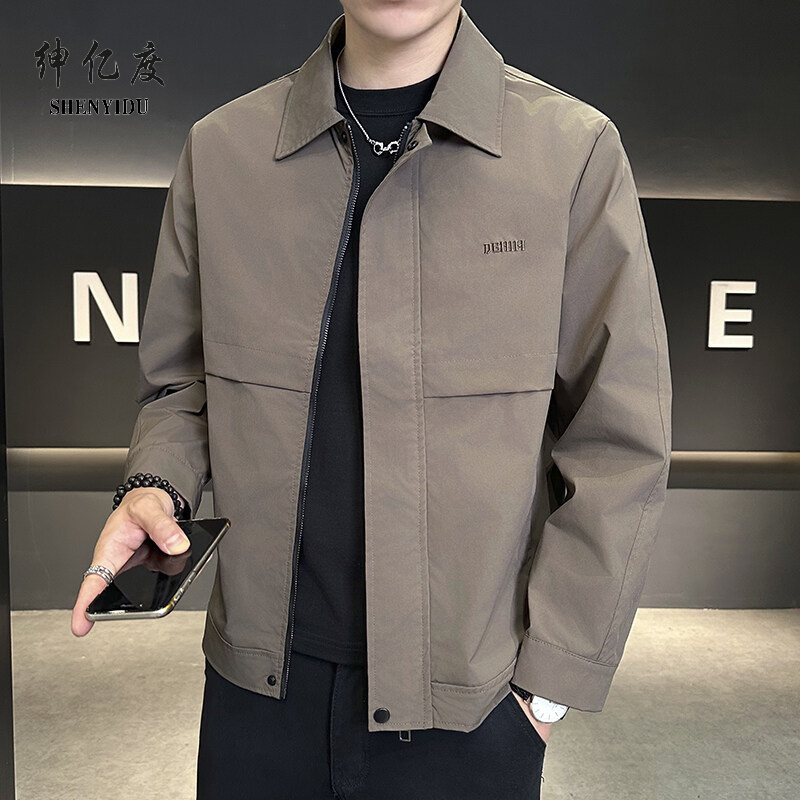 11719013.2025春装新款男士立领工装时尚潮流夹克外套