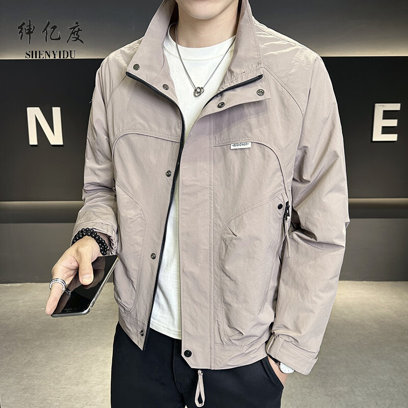 11719009.2025春装新款男士立领工装时尚潮流夹克外套