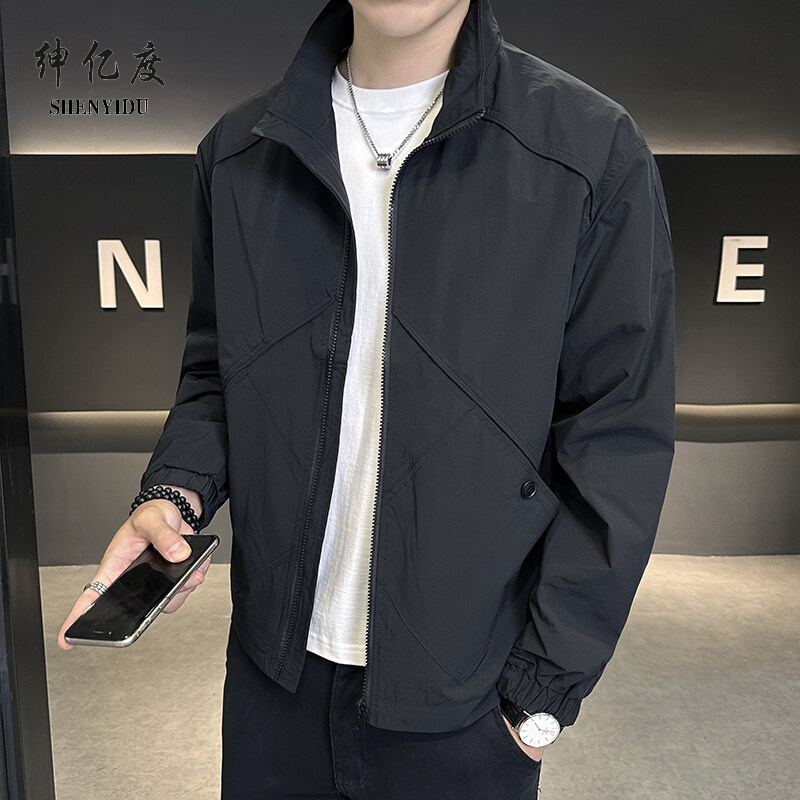 11719014.2025春装新款男士立领工装时尚潮流夹克外套