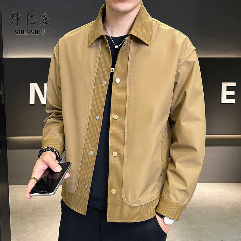 11719185.2025春装新款男士立领工装时尚潮流夹克外套