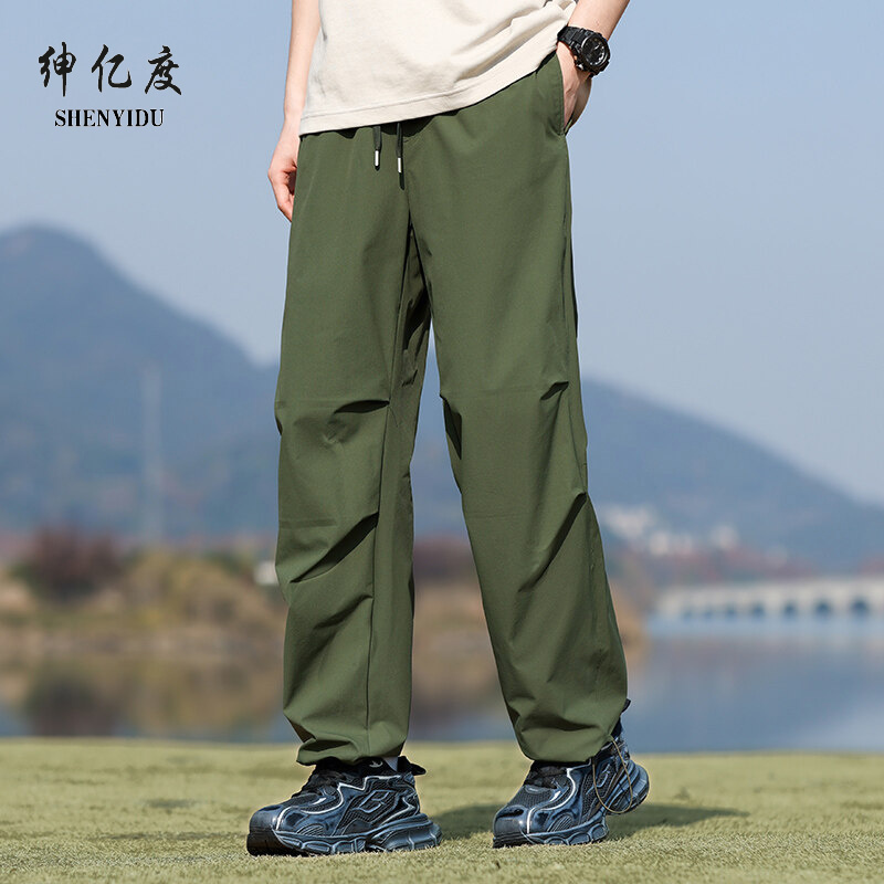 11731706.2025春夏新潮牌主推款工装情侣裤冰丝抗菌多色时尚伞兵裤A