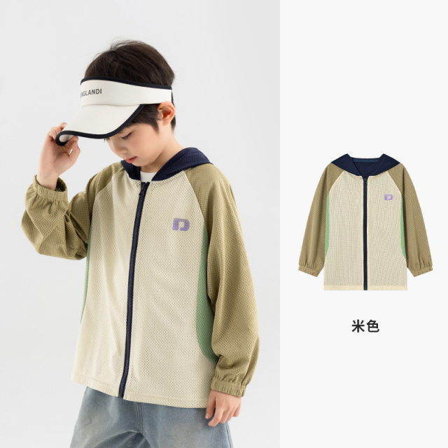13309093.男童夏季轻薄外套2025新款运动户外遮阳服中大儿童网眼透气皮肤衣