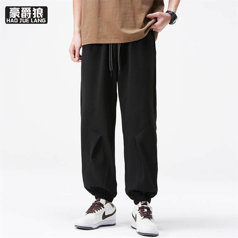 11739359.日系工装裤子男士夏季新款潮流宽松薄款男生束脚运动休闲长裤