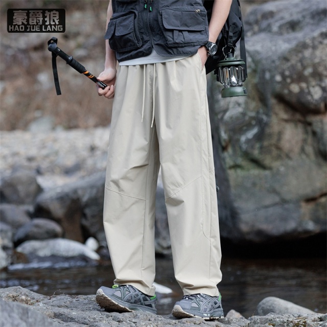 11739329.运动工装裤男士宽松直筒春夏新款山系纯色休闲长裤子