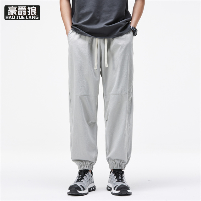 11739316.春夏新款休闲裤男士户外工装裤潮牌运动宽松束脚运动登山长裤