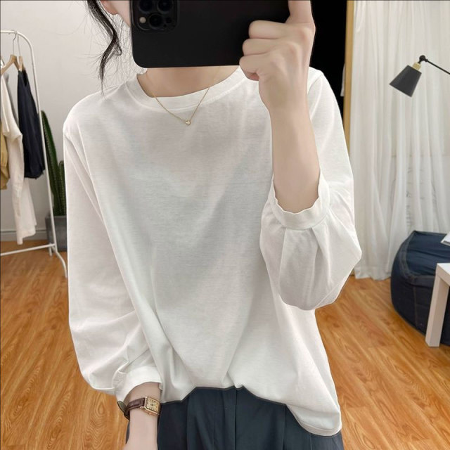 13460871.初云紫衣春夏装 女百搭灯笼袖七分袖T恤宽松显瘦复古褶皱上衣2512