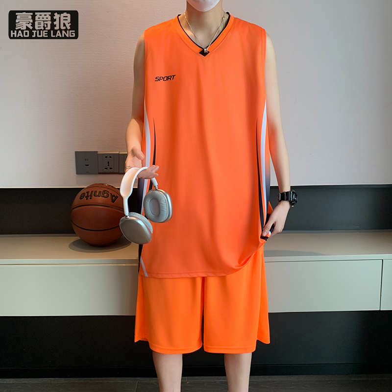 11766892.夏季冰丝短袖t恤男高中初中学生速干篮球衣服青少年大童运动套装