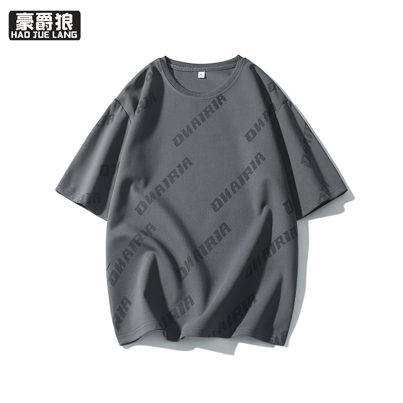 11766920.夏季港风新款字母短袖t恤男士ins潮流宽松休闲半袖体恤