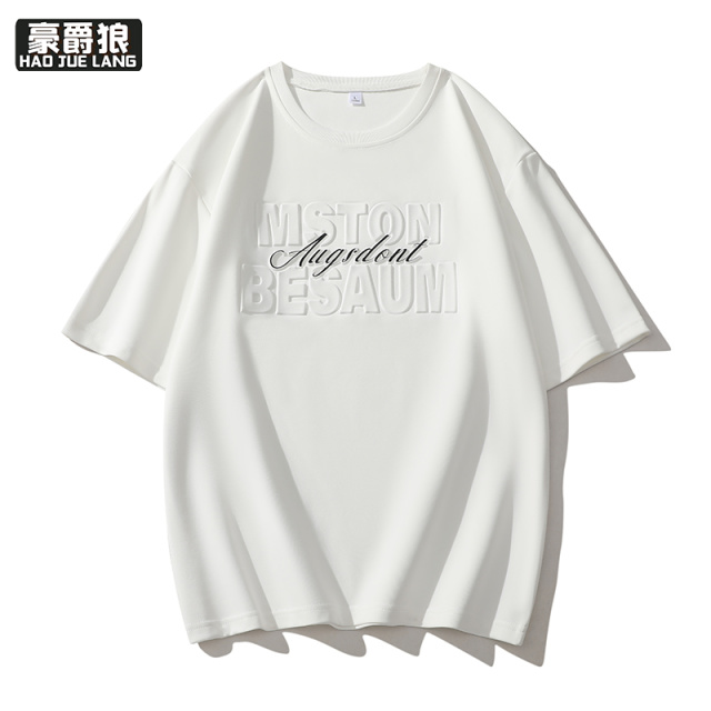 11766913.潮流钢印学生T恤圆领短袖青少年上衣宽松休闲半袖