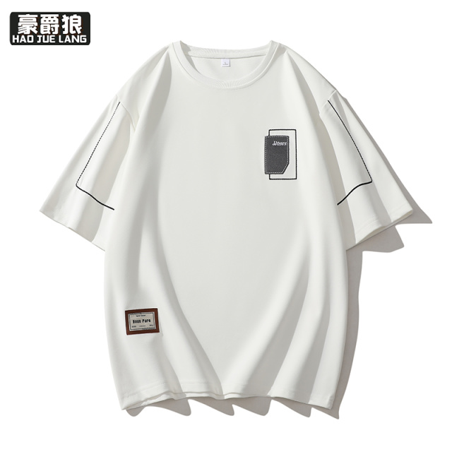 11766947.简约男士短袖t恤夏季潮流半袖潮牌美式凉感宽松男款上衣