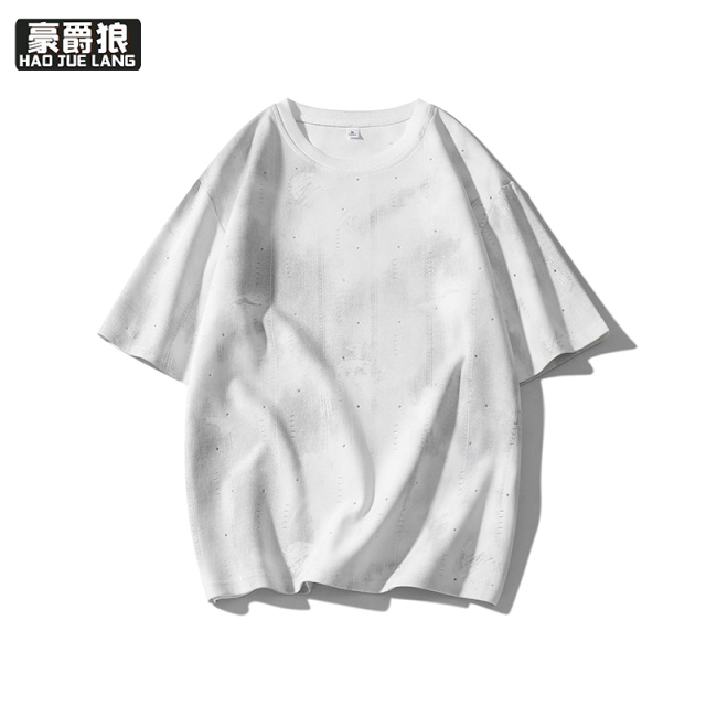 11766908.时尚简约潮款帅气上衣夏季新款百搭休闲男士短袖圆领中袖T恤