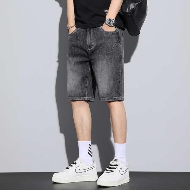 11767119.夏季薄款牛仔短裤男士百搭冰氧休闲中裤潮牌夏天宽松直筒五分马裤