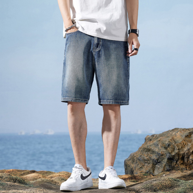 11767115.破洞牛仔短裤男2025夏季新款轻奢潮牌五分裤子韩版潮流马裤中裤