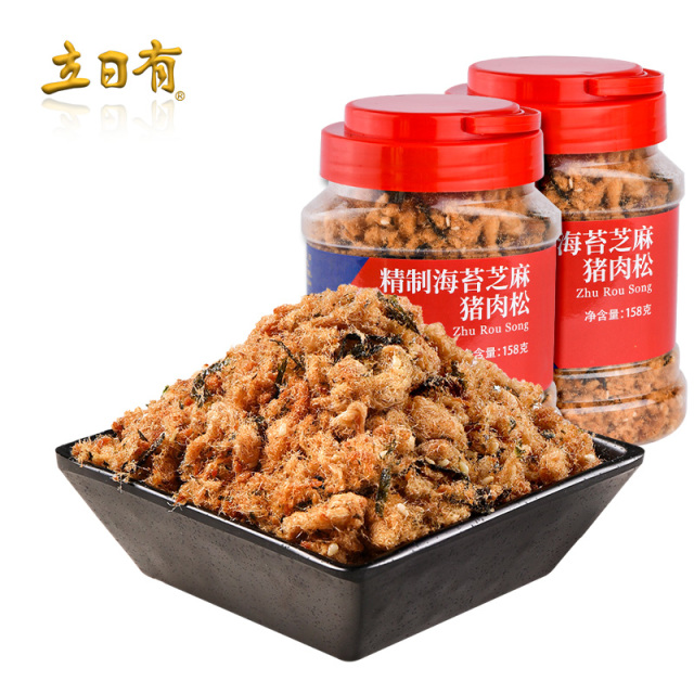 13479926.【非遗纯猪肉松,不加鸡肉豌豆粉,0添加剂,能看懂的配料表】立日有精制猪肉松158gx2罐