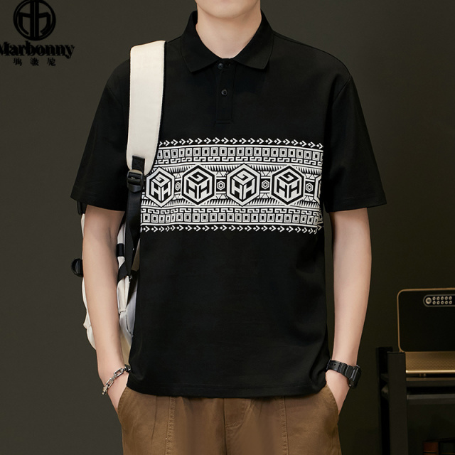 11771746.玛波尼夏季男士短袖Polo衫T恤男翻领纯色体制中青年短袖