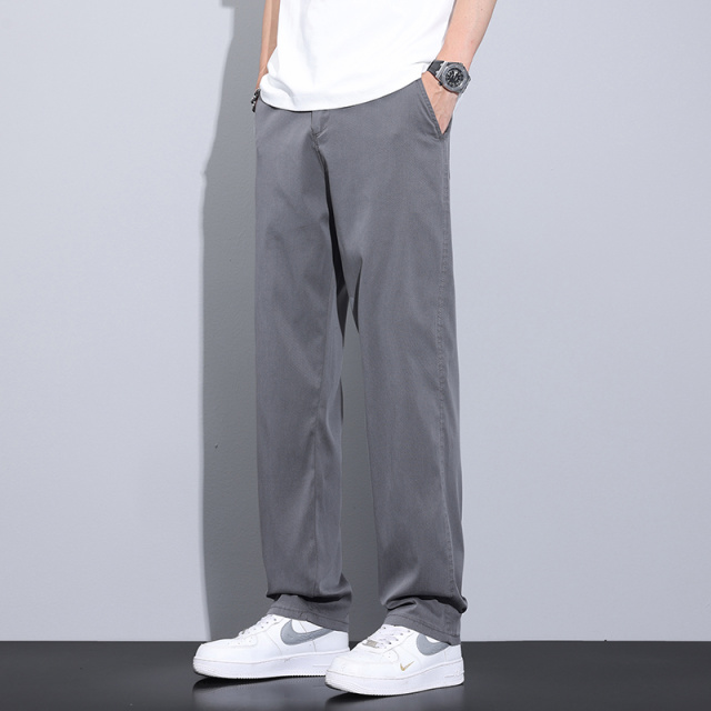11783478.玛波尼2025夏季薄款阔腿休闲裤男士直筒宽松潮牌莱赛尔天丝夏天装长裤子