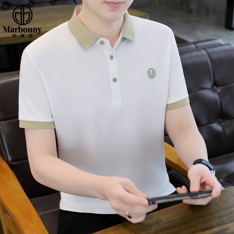 11788312.玛波尼男士夏季短袖休闲Polo半袖韩版翻领T恤潮时尚修身男