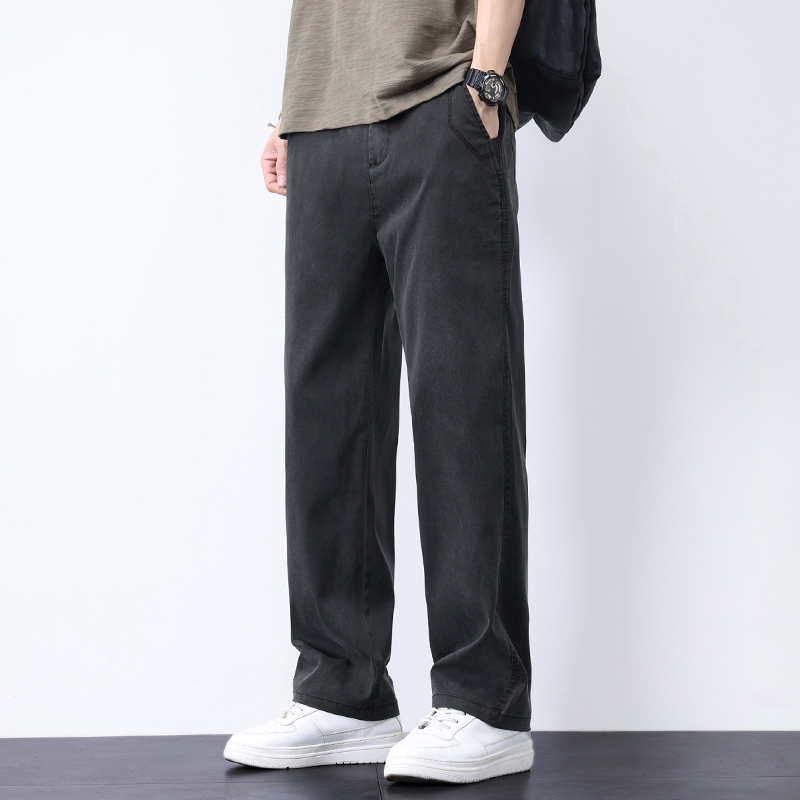 11790560.天丝休闲裤男士宽松直筒2025新款垂感轻商务冰丝仿牛仔长裤子男
