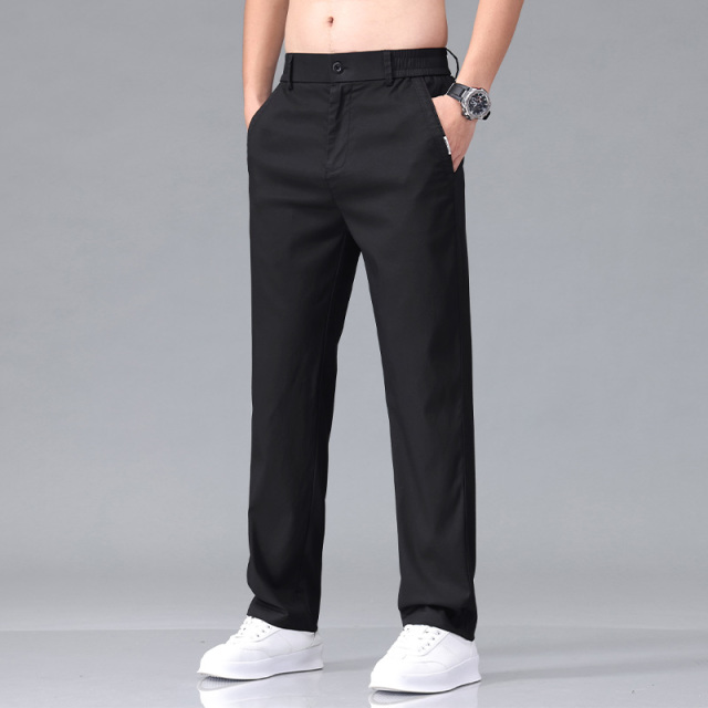 11790556.2025新款轻商务天丝休闲裤男士春夏季中青年男裤直筒百塔修身长裤
