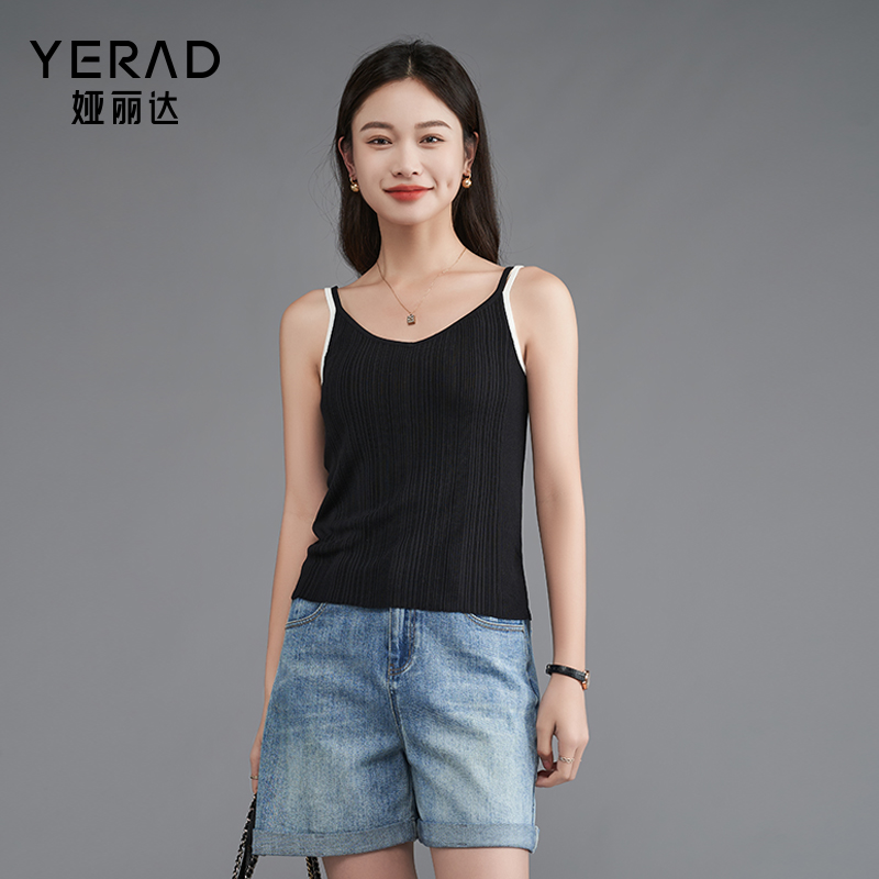 11794533.【娅丽达】休闲时尚百搭无袖吊带针织衫女薄