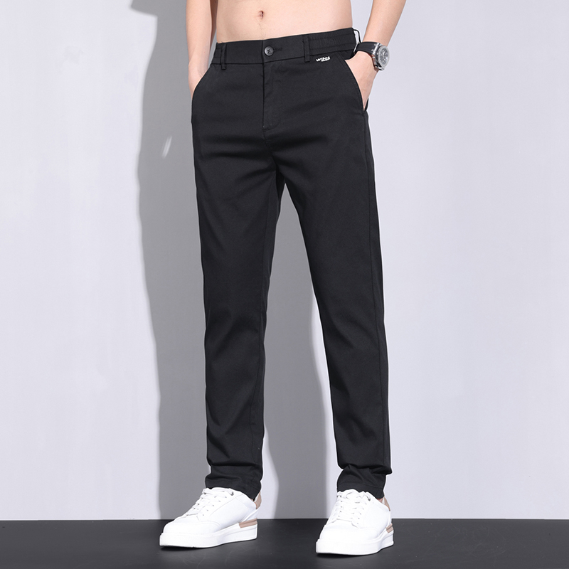 11790573.2025新款男士休闲裤夏季薄款莱赛尔冰丝弹力修身百搭直筒裤长裤子