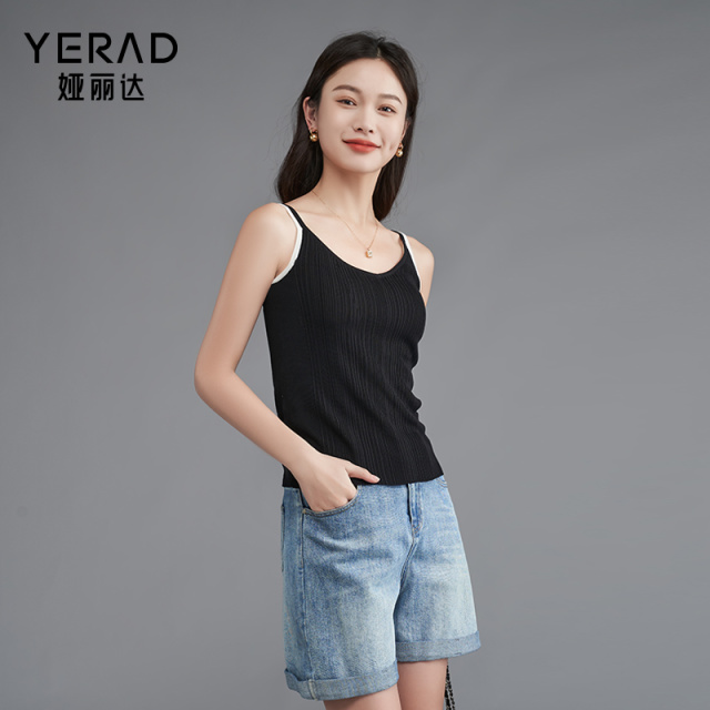 11794533.【娅丽达】休闲时尚百搭无袖吊带针织衫女薄