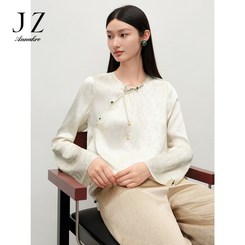 11796914.【醋酸系列】玖姿安娜蔻时髦新中式简约盘扣上衣女2024秋季新款