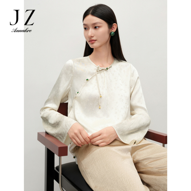 11796914.【醋酸系列】玖姿安娜蔻时髦新中式简约盘扣上衣女2024秋季新款