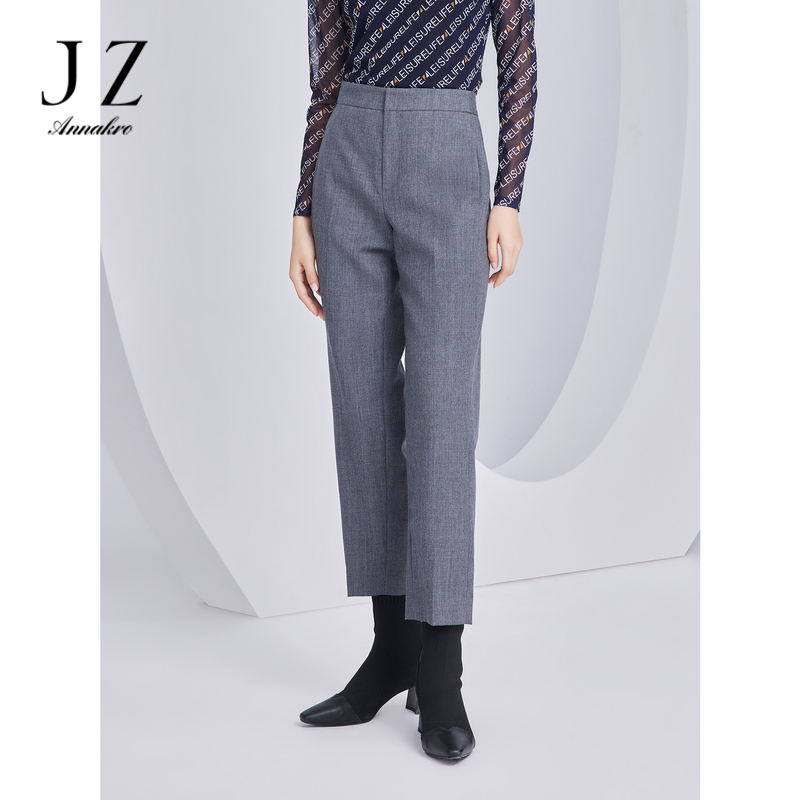 11798204.JZ玖姿商场同款轻熟通勤灰休闲西裤女2023秋季新款裤子JWCQ11145