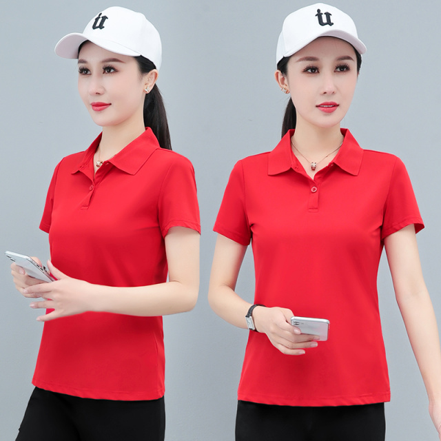 11802118.7-CY夏季新款女式冰丝纯色基础款时髦百搭短袖POLO衫【7-CY女装XJ】