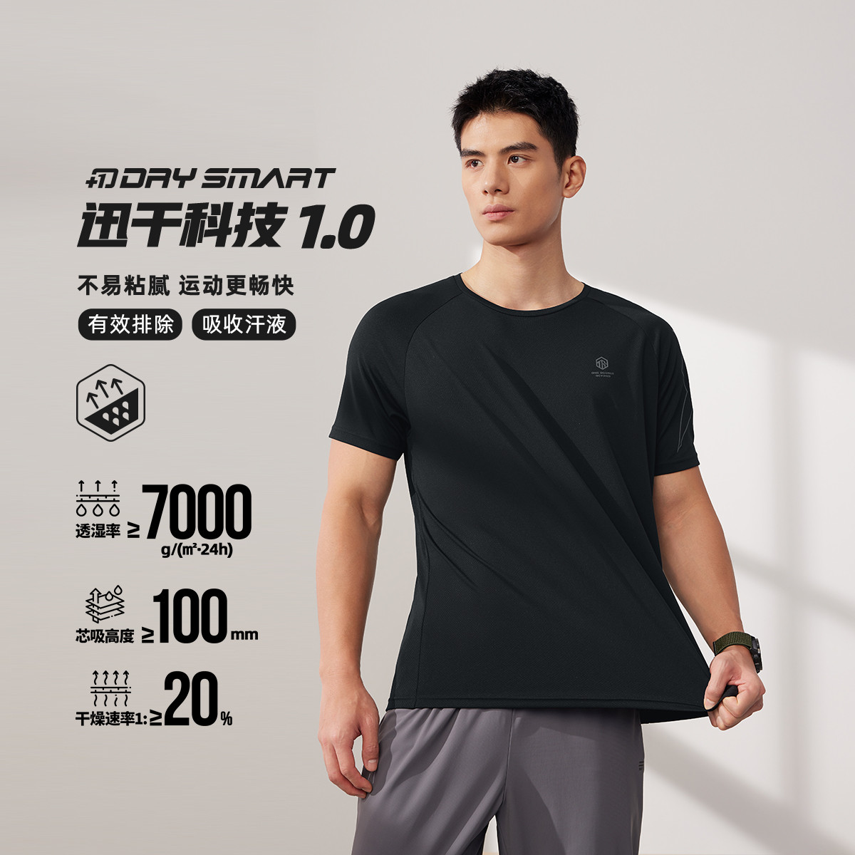 11853422.361°休闲圆领透气男装运动短T清爽短袖652524101